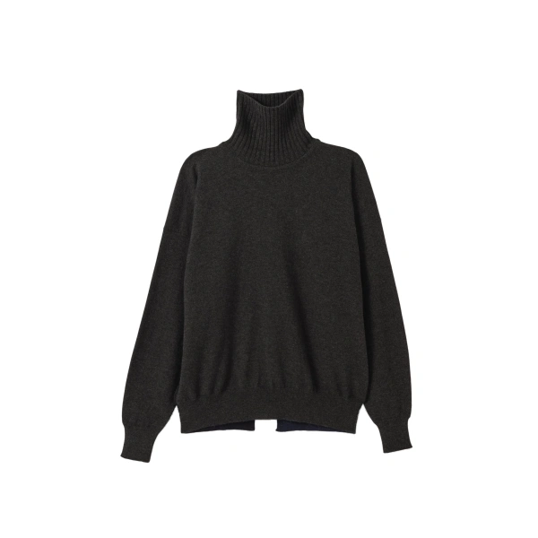 Johnstons of Elgin Jessie Roll Neck Charcoal Cashmere Jumper | Sweaters | Coveti