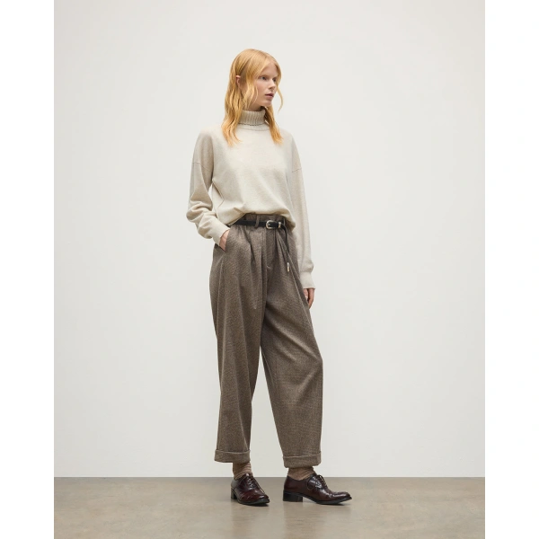Johnstons of Elgin Jessie Roll Neck Natural Cashmere Jumper