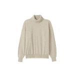 Johnstons of Elgin Jessie Roll Neck Natural Cashmere Jumper | Sweaters | Coveti