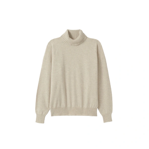 Johnstons of Elgin Jessie Roll Neck Natural Cashmere Jumper | Sweaters | Coveti