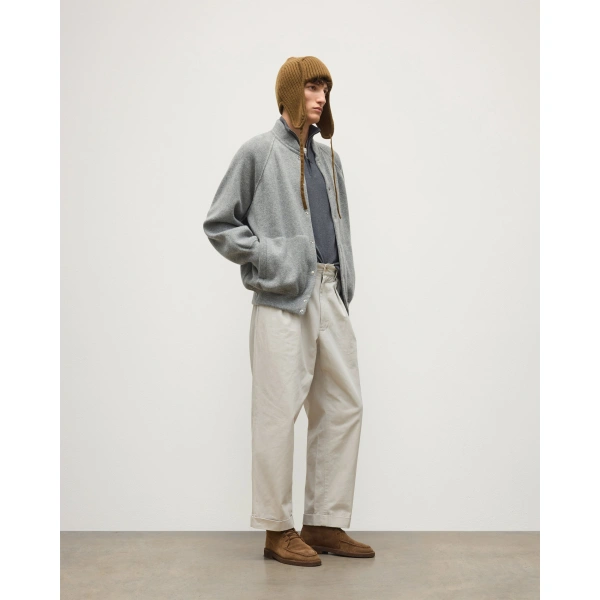 Johnstons of Elgin Keppie Grey Cashmere Bomber Jacket