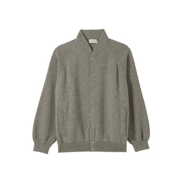 Johnstons of Elgin Keppie Grey Cashmere Bomber Jacket | Men Knitwear | Coveti
