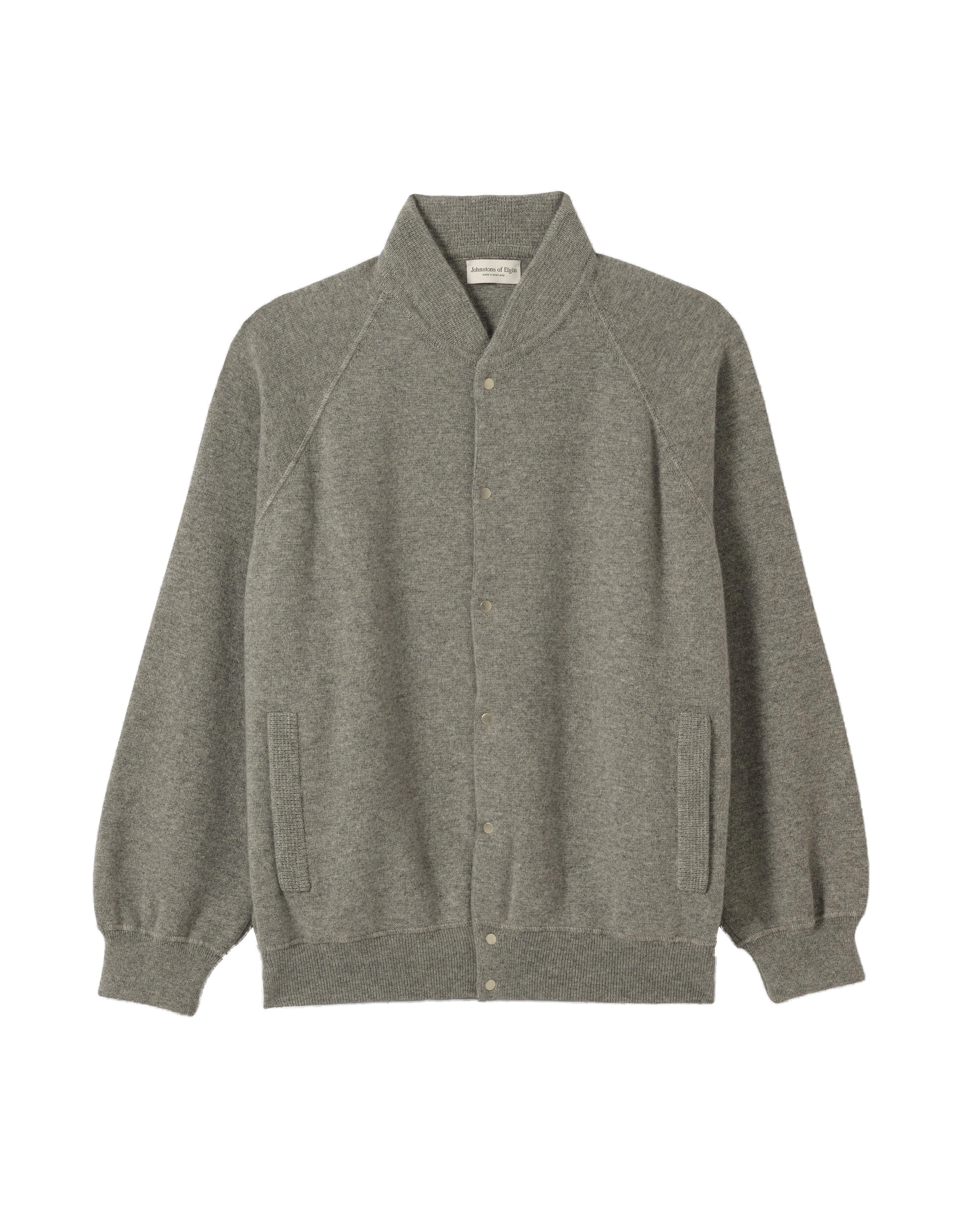 Johnstons of Elgin Keppie Grey Cashmere Bomber Jacket Johnstons of Elgin Keppie Grey Cashmere Bomber Jacket | Men Knitwear | Coveti
