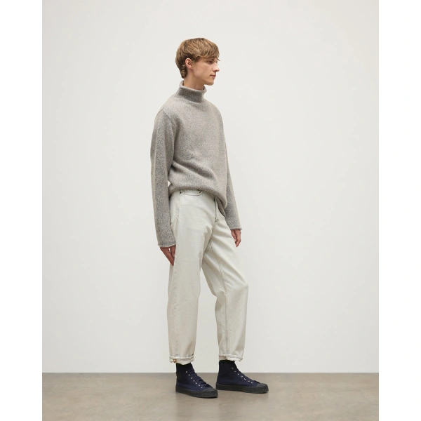 Johnstons of Elgin Kester Blue Marl Cashmere Funnel Neck Jumper