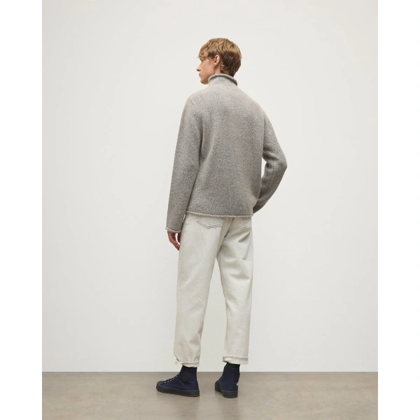 Johnstons of Elgin Kester Blue Marl Cashmere Funnel Neck Jumper