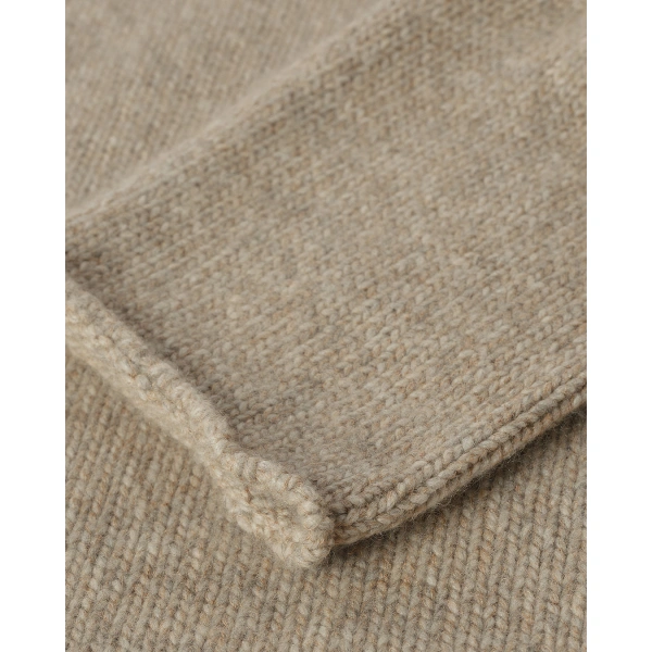 Johnstons of Elgin Kester Natural Marl Cashmere Funnel Neck Jumper
