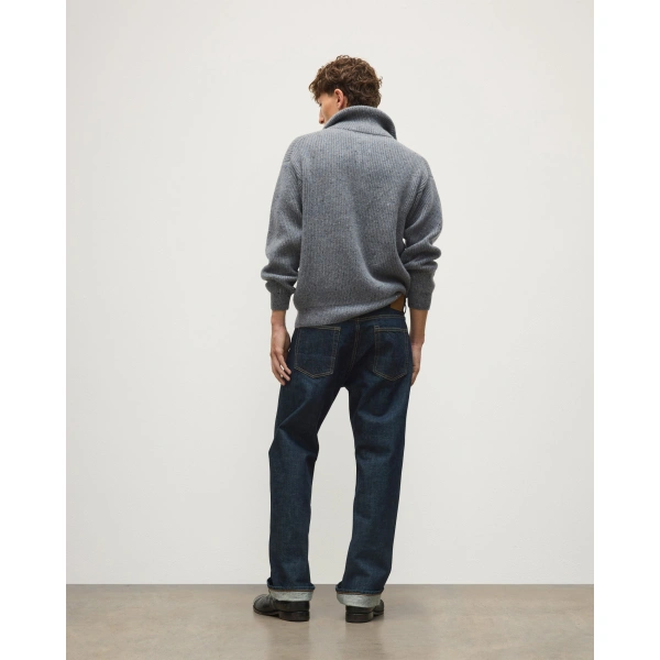 Johnstons of Elgin Kinnaird Grey Half Zip Donegal Cashmere Jumper