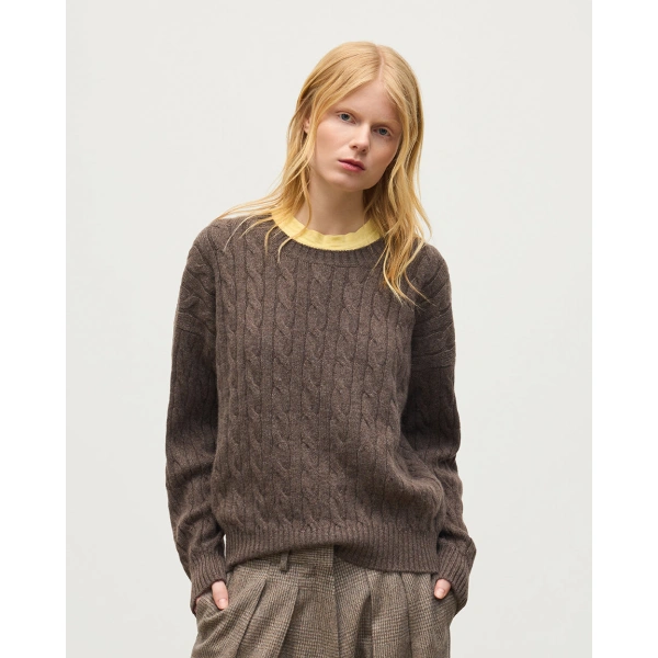 Johnstons of Elgin Kylesku Brown Cashmere Jumper