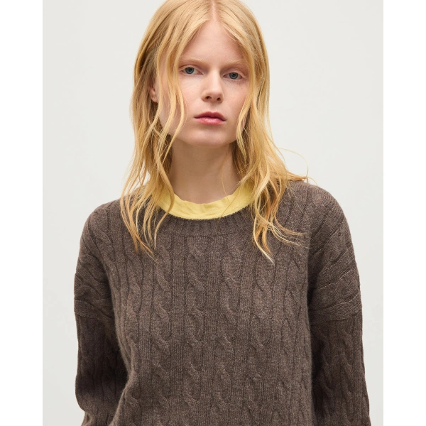Johnstons of Elgin Kylesku Brown Cashmere Jumper