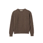 Johnstons of Elgin Kylesku Brown Cashmere Jumper | Sweaters | Coveti