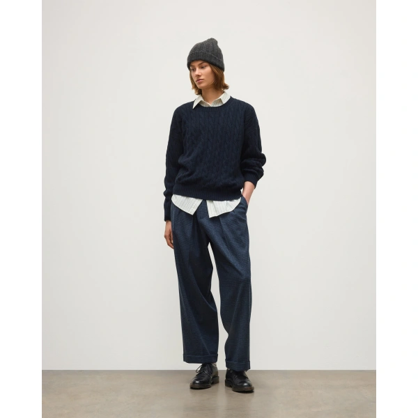 Johnstons of Elgin Kylesku Dark Blue Cashmere Jumper
