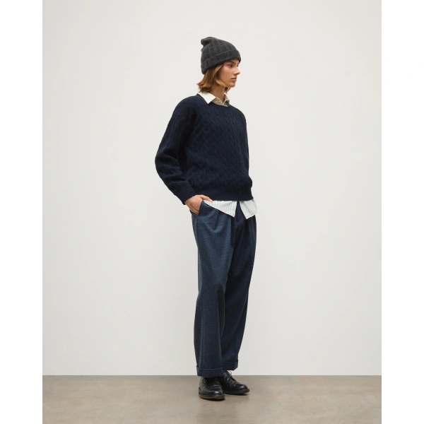 Johnstons of Elgin Kylesku Dark Blue Cashmere Jumper