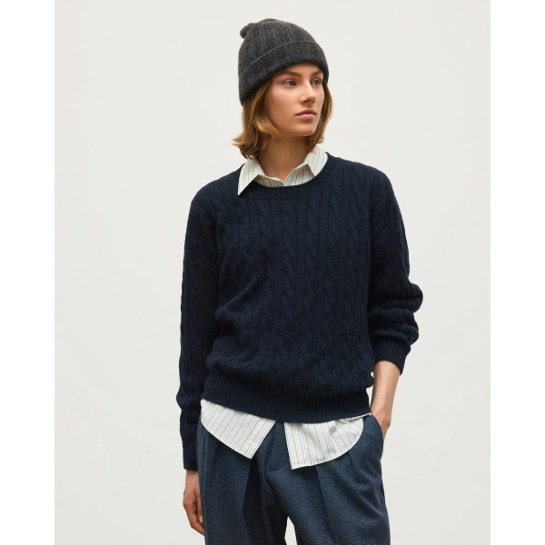 Johnstons of Elgin Kylesku Dark Blue Cashmere Jumper