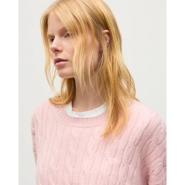 Johnstons of Elgin Kylesku Pink Cashmere Jumper