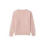 Johnstons of Elgin Kylesku Pink Cashmere Jumper | Sweaters | Coveti