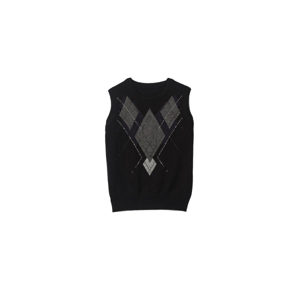 Johnstons of Elgin Le Jabots Black Cashmere Tank | Sleeveless | Coveti