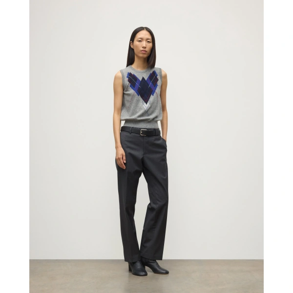 Johnstons of Elgin Le Jabots Grey Cashmere Tank