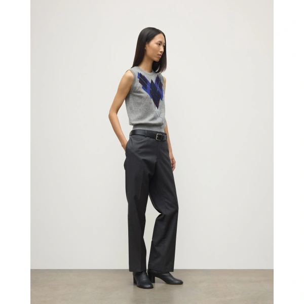 Johnstons of Elgin Le Jabots Grey Cashmere Tank