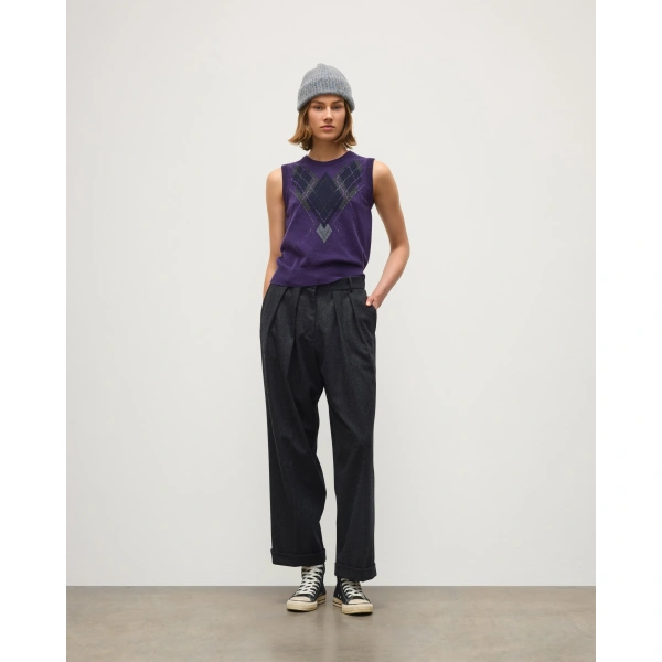 Johnstons of Elgin Le Jabots Purple Cashmere Tank