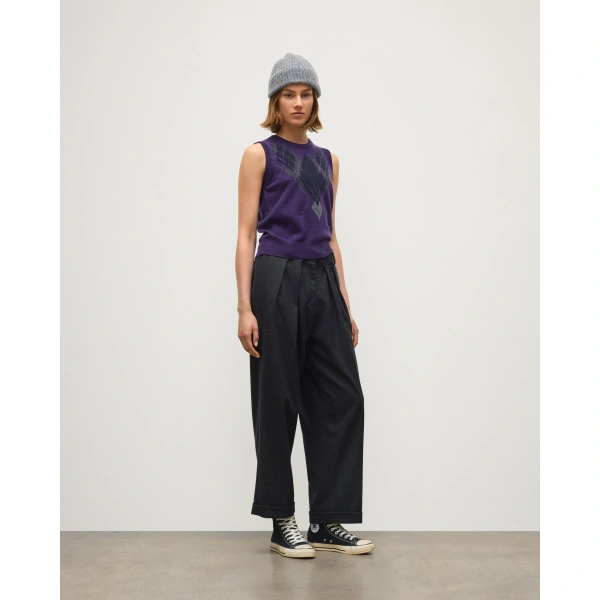 Johnstons of Elgin Le Jabots Purple Cashmere Tank