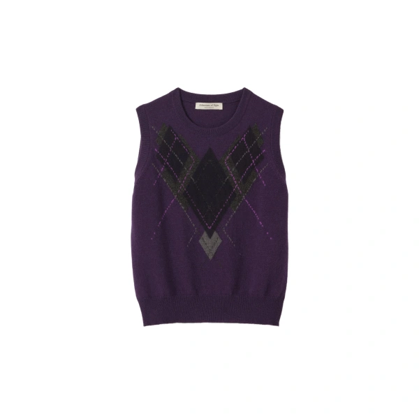 Johnstons of Elgin Le Jabots Purple Cashmere Tank | Sleeveless | Coveti