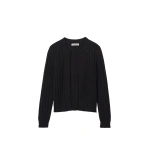 Johnstons of Elgin Lecht Black Cashmere Crew Cardigan | Cardigan | Coveti