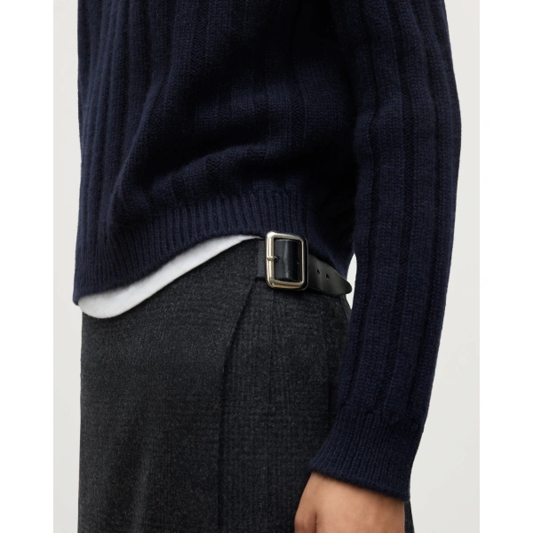 Johnstons of Elgin Lecht Dark Navy Cashmere Crew Jumper