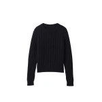 Johnstons of Elgin Lecht Dark Navy Cashmere Crew Jumper | Sweaters | Coveti