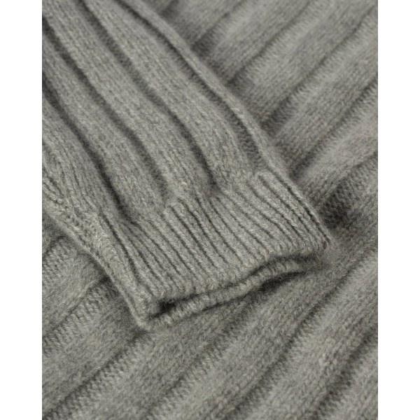 Johnstons of Elgin Lecht Grey Cashmere Crew Jumper