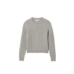Johnstons of Elgin Lecht Grey Cashmere Crew Jumper | Sweaters | Coveti