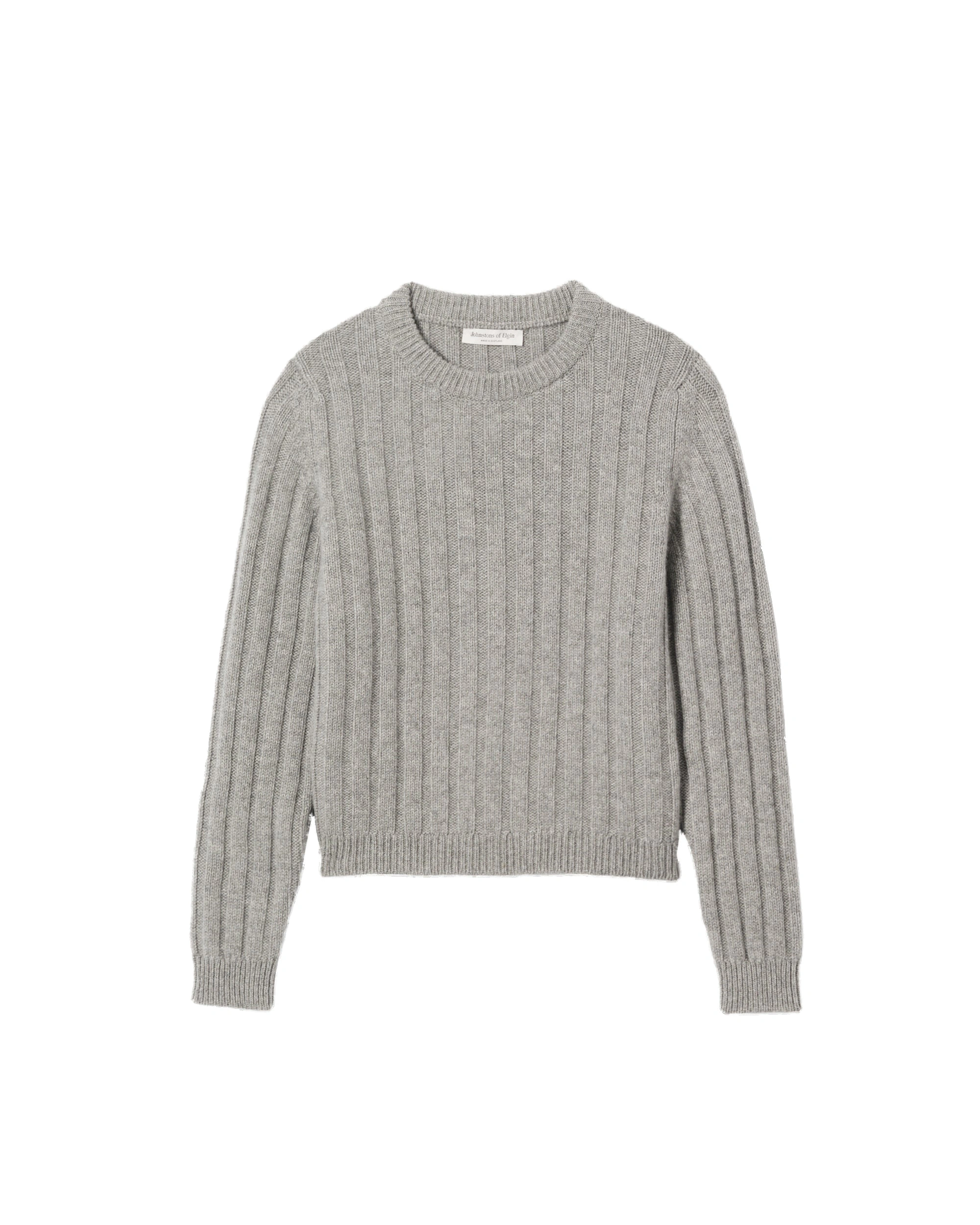 Johnstons of Elgin Lecht Grey Cashmere Crew Jumper Johnstons of Elgin Lecht Grey Cashmere Crew Jumper | Sweaters | Coveti