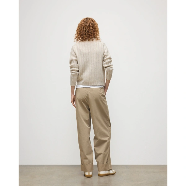 Johnstons of Elgin Lecht Natural Cashmere Crew Jumper