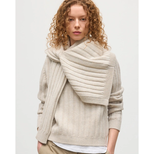 Johnstons of Elgin Lecht Natural Cashmere Crew Jumper