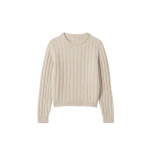 Johnstons of Elgin Lecht Natural Cashmere Crew Jumper | Sweaters | Coveti