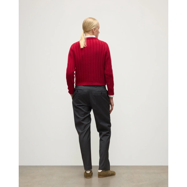 Johnstons of Elgin Lecht Red Cashmere Crew Jumper
