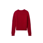Johnstons of Elgin Lecht Red Cashmere Crew Jumper | Sweaters | Coveti