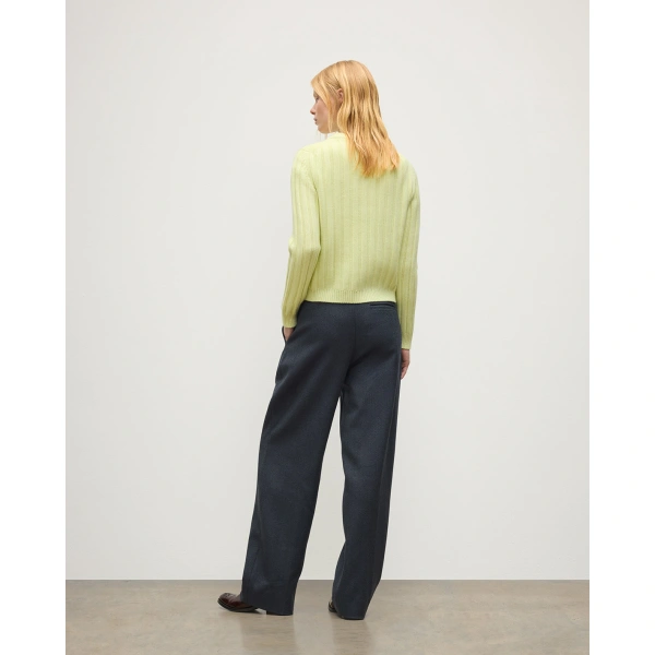 Johnstons of Elgin Lecht Yellow Cashmere Crew Jumper