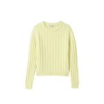Johnstons of Elgin Lecht Yellow Cashmere Crew Jumper | Sweaters | Coveti