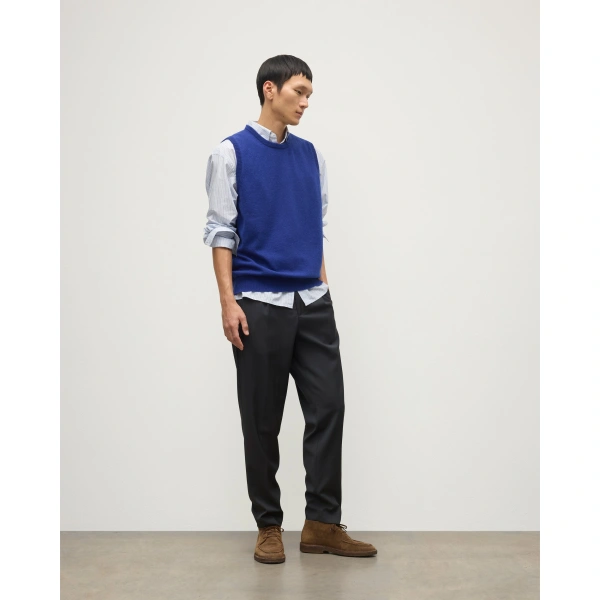 Johnstons of Elgin Lennox Blue Cashmere Sleeveless Tank