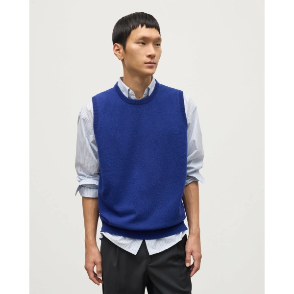 Johnstons of Elgin Lennox Blue Cashmere Sleeveless Tank