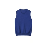 Johnstons of Elgin Lennox Blue Cashmere Sleeveless Tank | Men Knitwear | Coveti