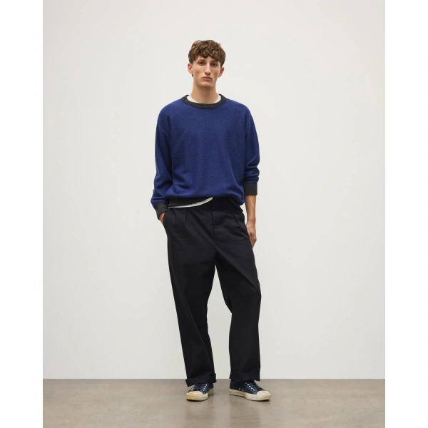 Johnstons of Elgin Liddell Blue Cashmere Sweatshirt