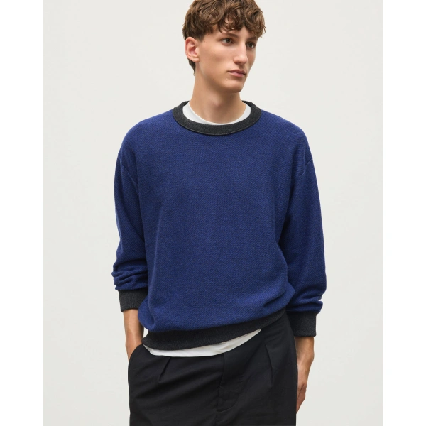 Johnstons of Elgin Liddell Blue Cashmere Sweatshirt