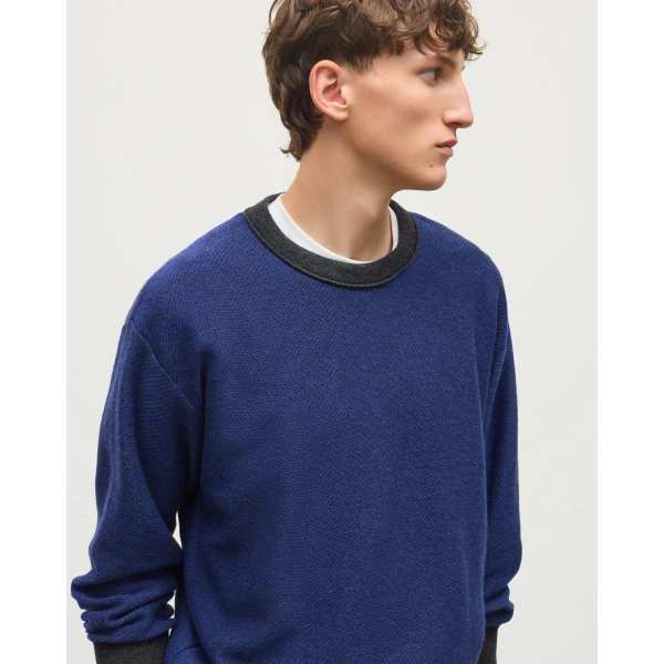 Johnstons of Elgin Liddell Blue Cashmere Sweatshirt