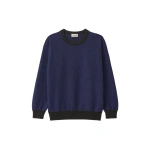 Johnstons of Elgin Liddell Blue Cashmere Sweatshirt | Men Knitwear | Coveti