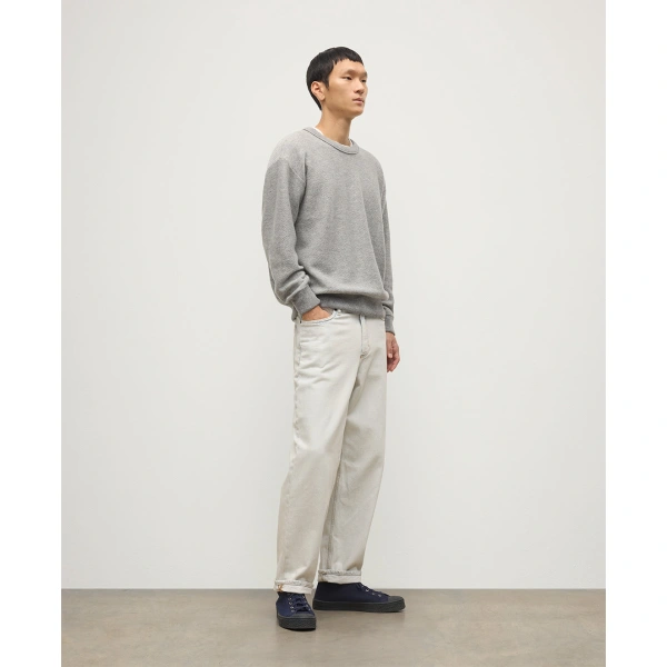 Johnstons of Elgin Liddell Grey Cashmere Sweatshirt
