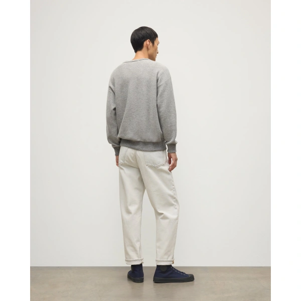 Johnstons of Elgin Liddell Grey Cashmere Sweatshirt