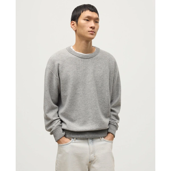 Johnstons of Elgin Liddell Grey Cashmere Sweatshirt