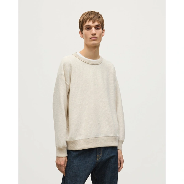 Johnstons of Elgin Liddell Natural Cashmere Sweatshirt