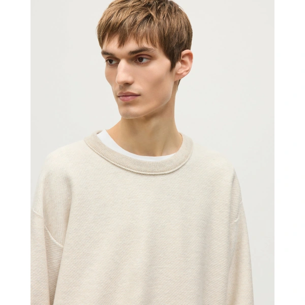 Johnstons of Elgin Liddell Natural Cashmere Sweatshirt